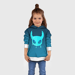 Толстовка-худи детская Hollow Knight подтеки, цвет: 3D-белый — фото 2