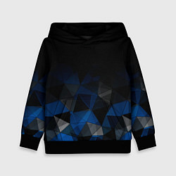 Толстовка-худи детская Черно-синий геометрический, цвет: 3D-черный