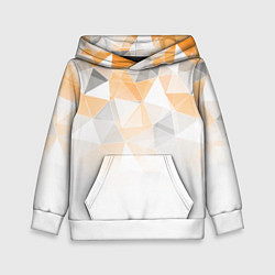 Детская толстовка Однотонный белый и желто-серый геометрический