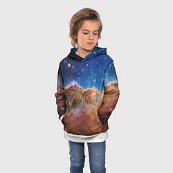 Толстовка-худи детская Туманность Киля, цвет: 3D-белый — фото 2