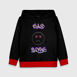 Толстовка-худи детская Sad Boys логотип, цвет: 3D-красный