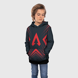 Толстовка-худи детская Красный символ Apex Legends на темном фоне со стре, цвет: 3D-черный — фото 2
