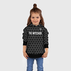 Толстовка-худи детская The Witcher glitch на темном фоне: символ сверху, цвет: 3D-черный — фото 2