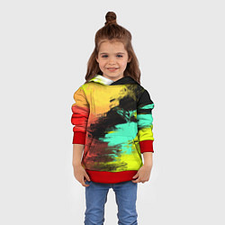 Толстовка-худи детская Яркий красочный гранж, цвет: 3D-красный — фото 2