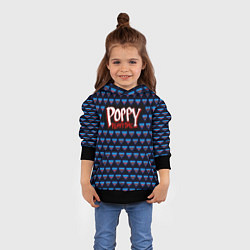 Толстовка-худи детская Poppy Playtime - Huggy Wuggy Pattern, цвет: 3D-черный — фото 2