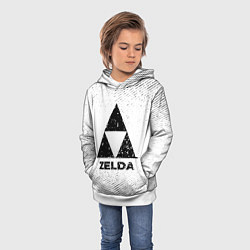 Толстовка-худи детская Zelda с потертостями на светлом фоне, цвет: 3D-белый — фото 2