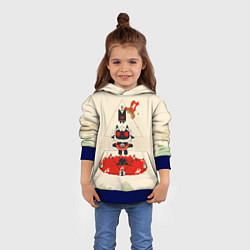 Толстовка-худи детская Cult of the lamb art, цвет: 3D-синий — фото 2