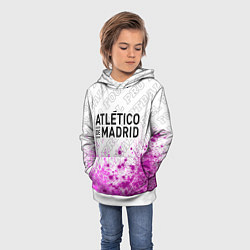 Толстовка-худи детская Atletico Madrid pro football: символ сверху, цвет: 3D-белый — фото 2