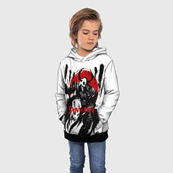 Толстовка-худи детская Самурай На Лошади, цвет: 3D-черный — фото 2