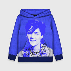 Толстовка-худи детская Юрий Шатунов в детстве - автограф, цвет: 3D-синий