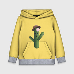 Толстовка-худи детская Кактус с шляпой, цвет: 3D-меланж
