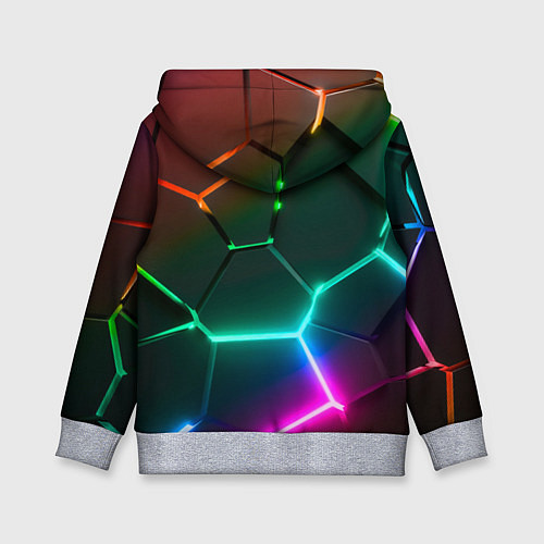 Детская толстовка Радужный градиент неоновые геометрические плиты / 3D-Меланж – фото 2