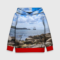 Детская толстовка Парусник на горизонте океана
