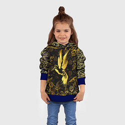 Толстовка-худи детская Золотая колибри, цвет: 3D-синий — фото 2
