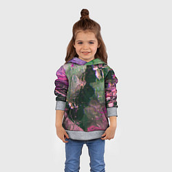 Толстовка-худи детская Абстрактные краски и силуэты, цвет: 3D-меланж — фото 2