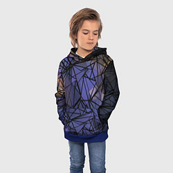 Толстовка-худи детская Blue with black stripes pattern, цвет: 3D-синий — фото 2