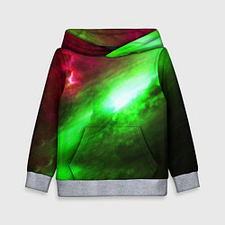 Толстовка-худи детская Зеленый космос бесконечность, цвет: 3D-меланж