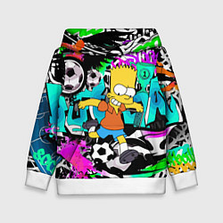 Детская толстовка Барт Симпсон - центр-форвард на фоне граффити