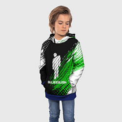 Толстовка-худи детская Billie eilish - краска, цвет: 3D-синий — фото 2
