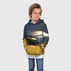 Толстовка-худи детская Танк Е100, цвет: 3D-белый — фото 2