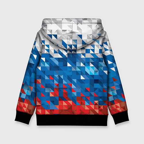Детская толстовка Полигональный флаг России! / 3D-Черный – фото 2