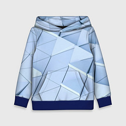 Толстовка-худи детская Паттерн из треугольников, цвет: 3D-синий