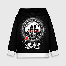 Толстовка-худи детская Brazilian fight club Jiu-jitsu, цвет: 3D-белый