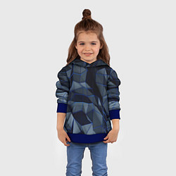 Толстовка-худи детская Абстрактный узор, цвет: 3D-синий — фото 2