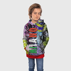 Толстовка-худи детская Avant-garde color texture - Milano, цвет: 3D-красный — фото 2