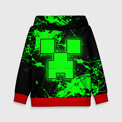 Толстовка-худи детская Minecraft neon green, цвет: 3D-красный