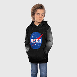 Толстовка-худи детская Леся Наса космос, цвет: 3D-черный — фото 2