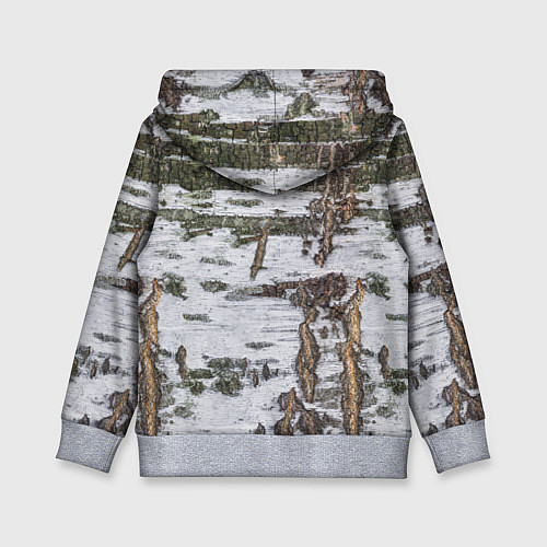 Детская толстовка Российский медведь на фоне берёзы / 3D-Меланж – фото 2