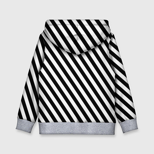 Детская толстовка Черно-белые полоски / 3D-Меланж – фото 2