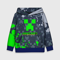 Толстовка-худи детская Minecraft - краска, цвет: 3D-синий