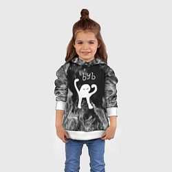 Толстовка-худи детская Ъуъ съука - пламя, цвет: 3D-белый — фото 2