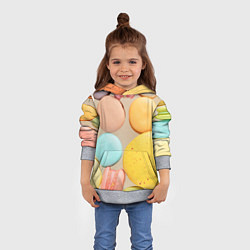 Толстовка-худи детская Разноцветные пирожные Макарон, цвет: 3D-меланж — фото 2