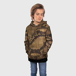 Толстовка-худи детская Кожа питона - fashion 2028, цвет: 3D-черный — фото 2