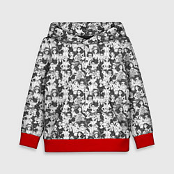 Толстовка-худи детская Весёлая девушка, цвет: 3D-красный