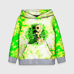 Толстовка-худи детская Minecraft creeper green, цвет: 3D-меланж