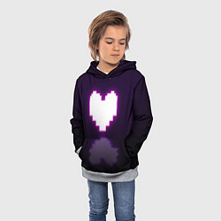 Толстовка-худи детская Undertale heart neon, цвет: 3D-меланж — фото 2
