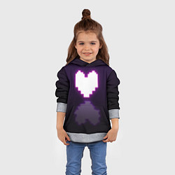 Толстовка-худи детская Undertale heart neon, цвет: 3D-меланж — фото 2