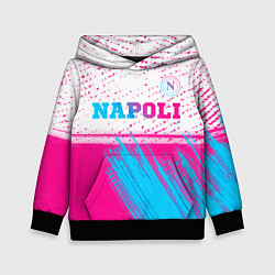 Толстовка-худи детская Napoli neon gradient style: символ сверху, цвет: 3D-черный