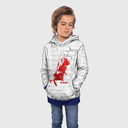 Толстовка-худи детская Banksy girl on a swing, цвет: 3D-синий — фото 2