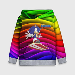 Толстовка-худи детская Sonic - hedgehog - skateboarding - bands, цвет: 3D-меланж