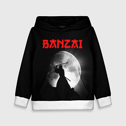 Толстовка-худи детская Banzai - самурай, цвет: 3D-белый