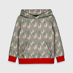 Детская толстовка Три забавных ламы среди кактусов