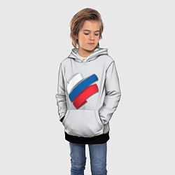 Толстовка-худи детская Триколор - ленточки, цвет: 3D-черный — фото 2