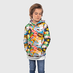 Толстовка-худи детская Skzoo stickers characters, цвет: 3D-белый — фото 2