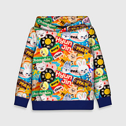 Толстовка-худи детская Skzoo stickers characters, цвет: 3D-синий