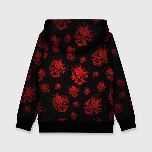 Детская толстовка Samurai - Красный паттерн - Cyberpunk / 3D-Черный – фото 2